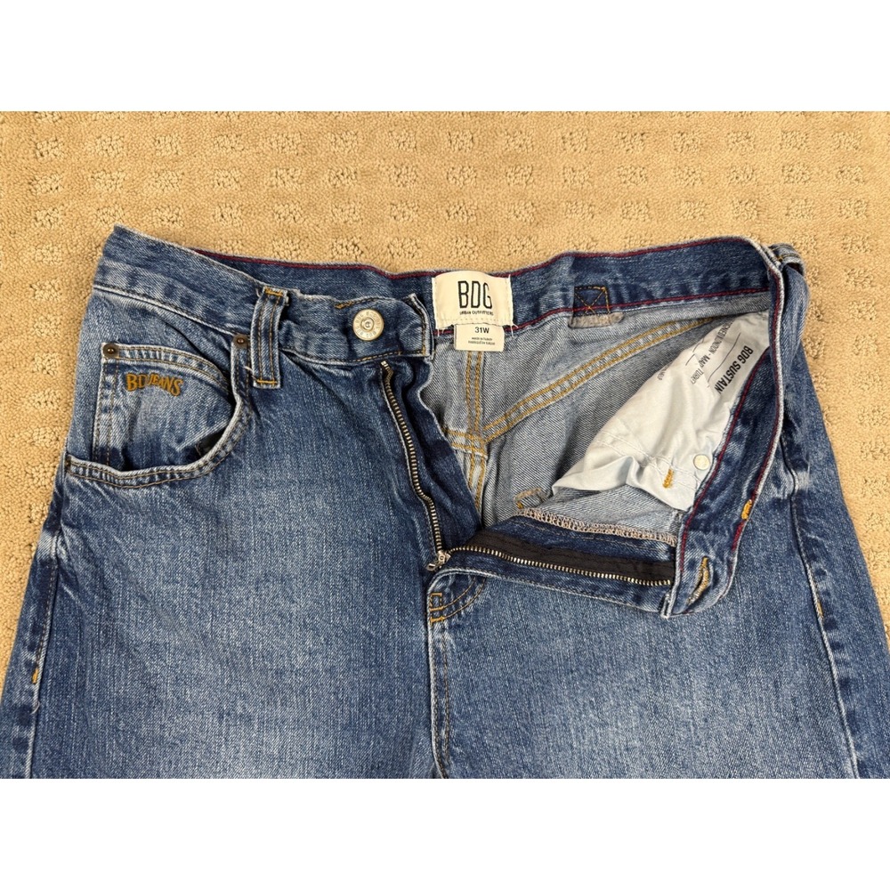 Women's BDG Urban Outfitters Barrel Distressed Size 31W (30x32) Blue Jeans #1381 - Picture 9 of 16